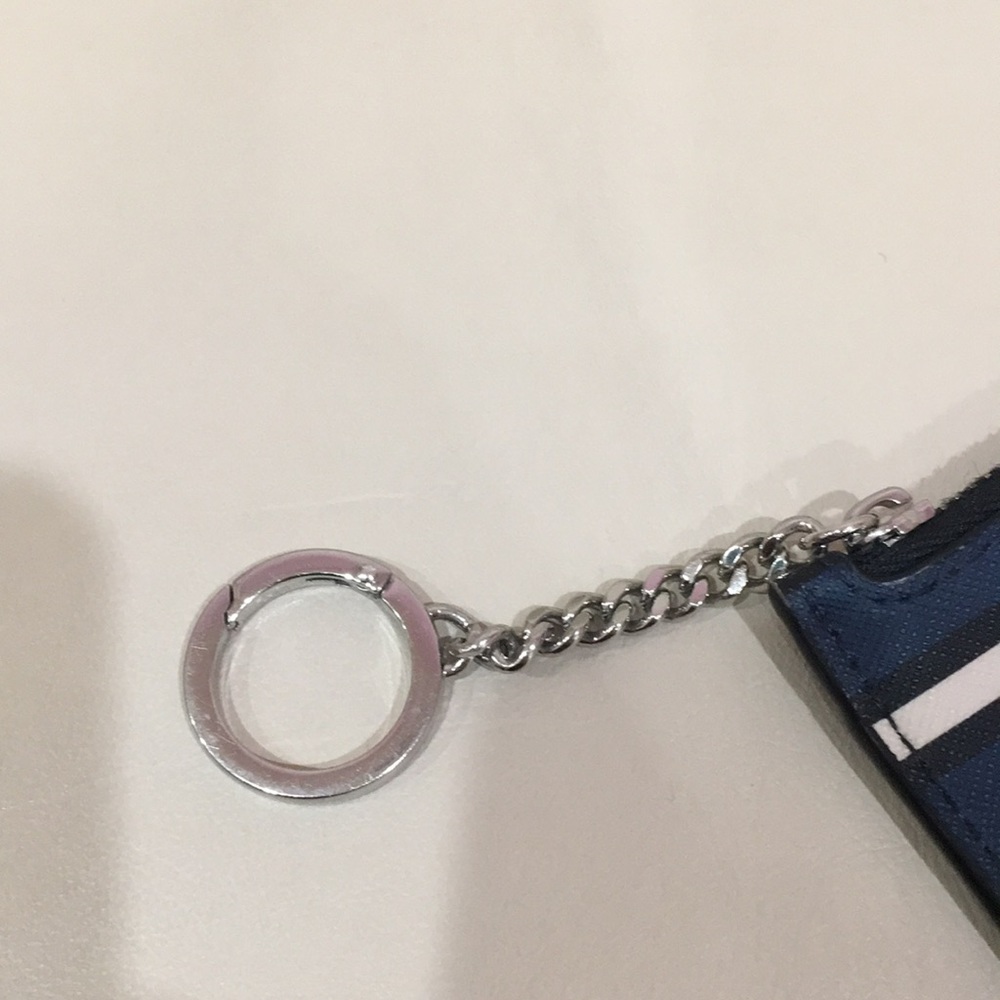 Kate Spade Blue Cameron York Stripe Keychain Wallet - Picture 11 of 13